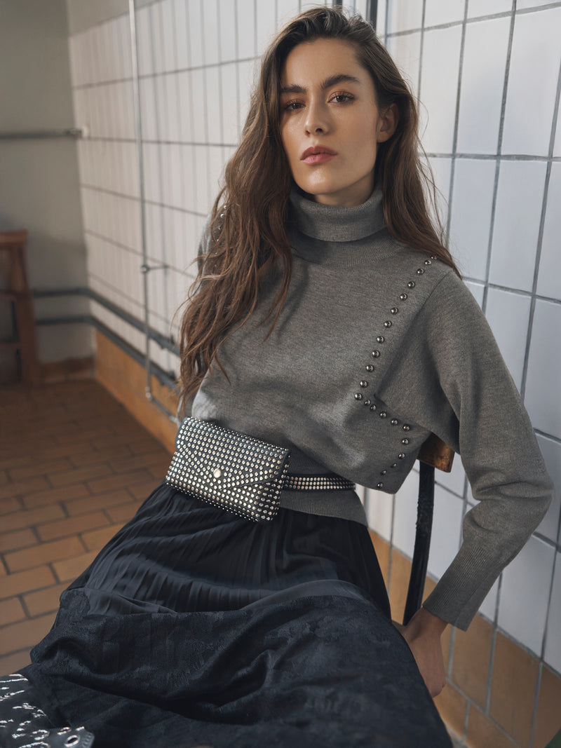 NÜ ADEA strikbluse Bluser 901 Grey mix
