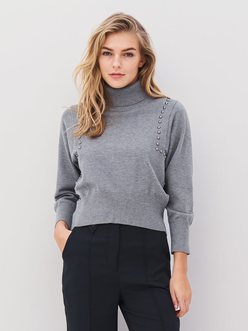 NÜ ADEA strikbluse Bluser 901 Grey mix