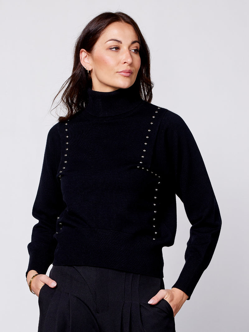 NÜ ADEA strikbluse Bluser Sort