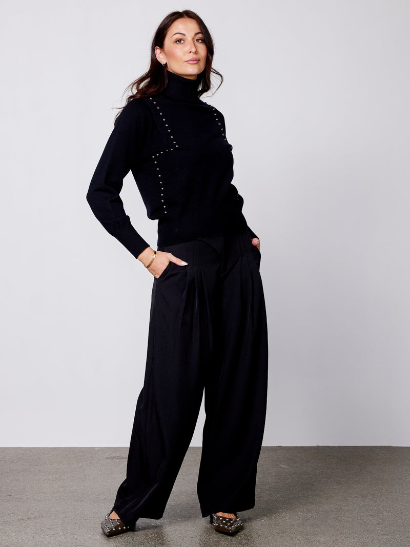 NÜ ADEA strikbluse Bluser Sort