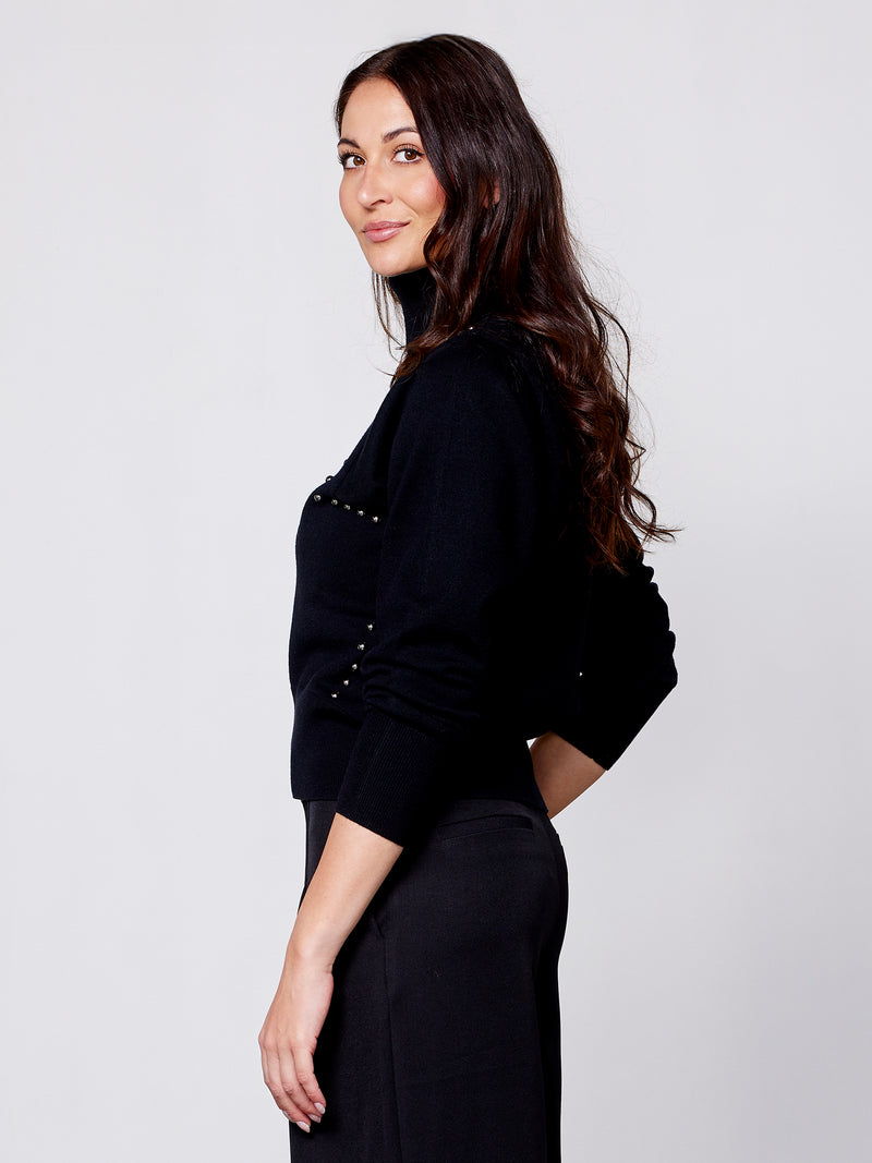 NÜ ADEA strikbluse Bluser Sort