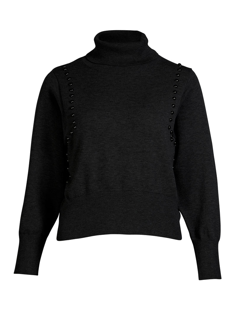 NÜ ADEA strikbluse Bluser Sort
