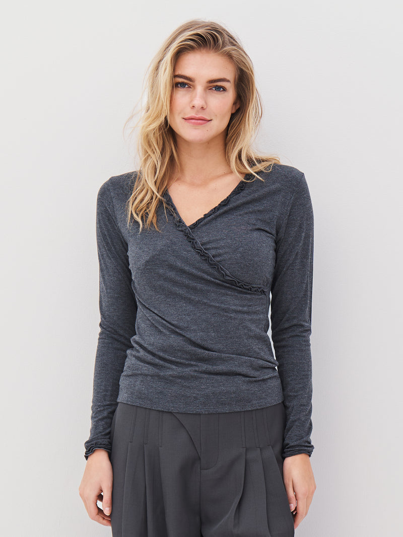 NÜ ADELE slå-om t-shirt Toppe og t-shirts 901 Grey