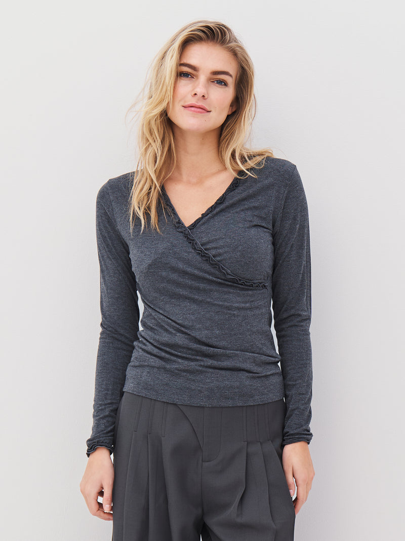 NÜ ADELE slå-om t-shirt Toppe og t-shirts 901 Grey