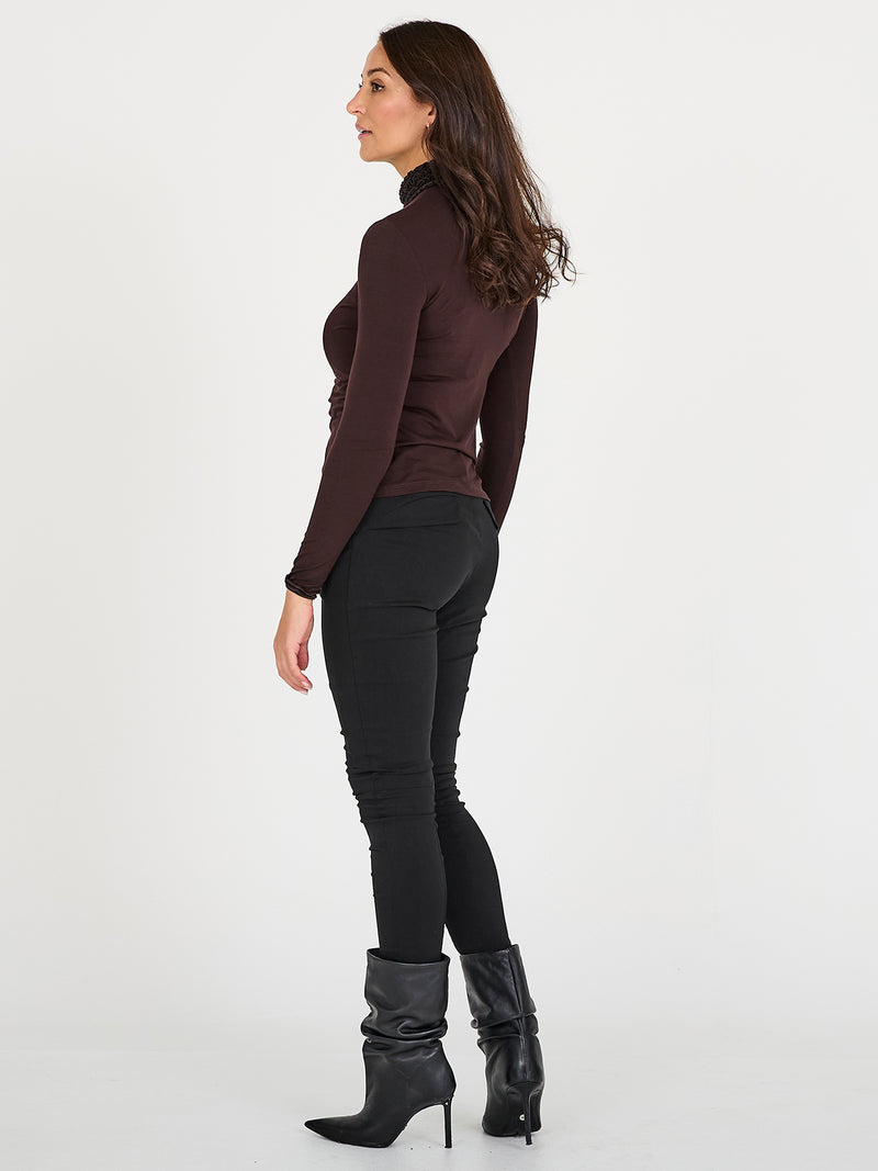 NÜ ADELE turtleneck t-shirt Toppe og t-shirts 224 Dark Brown