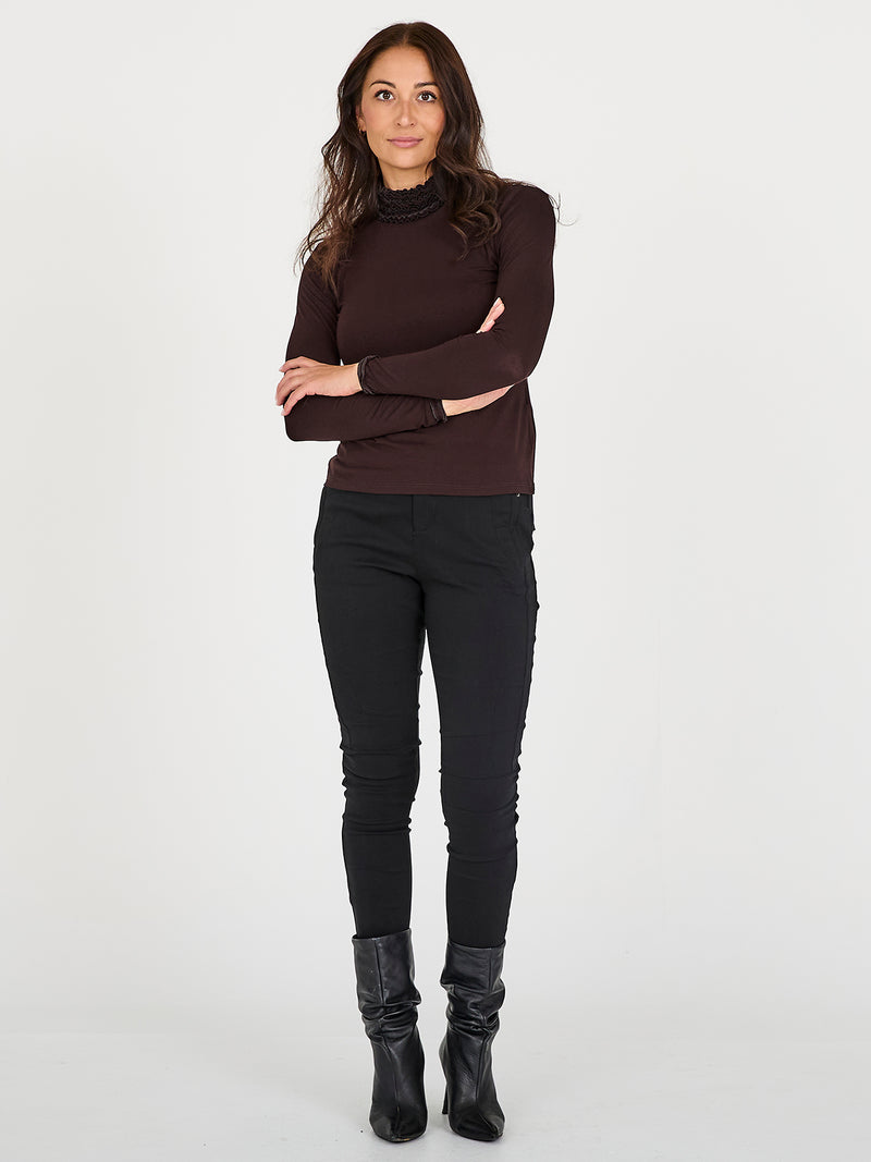 NÜ ADELE turtleneck t-shirt Toppe og t-shirts 224 Dark Brown