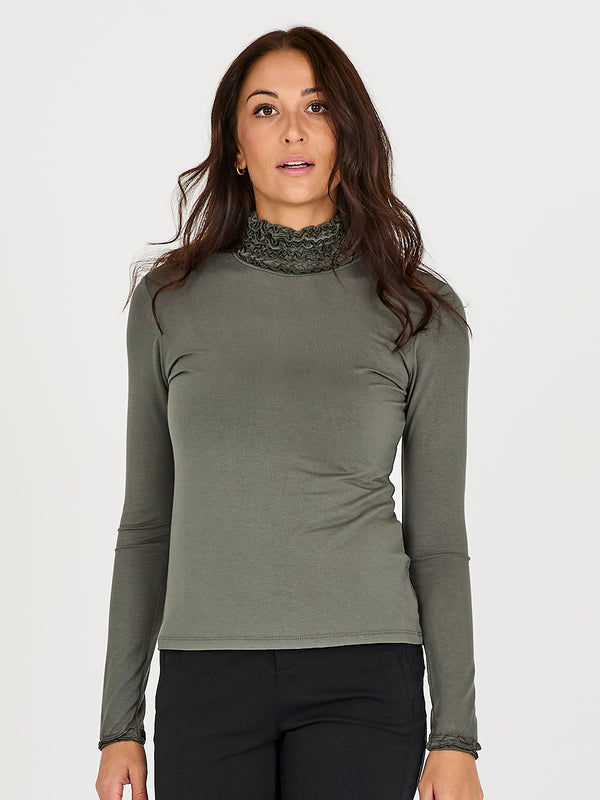 NÜ ADELE turtleneck t-shirt Toppe og t-shirts Army