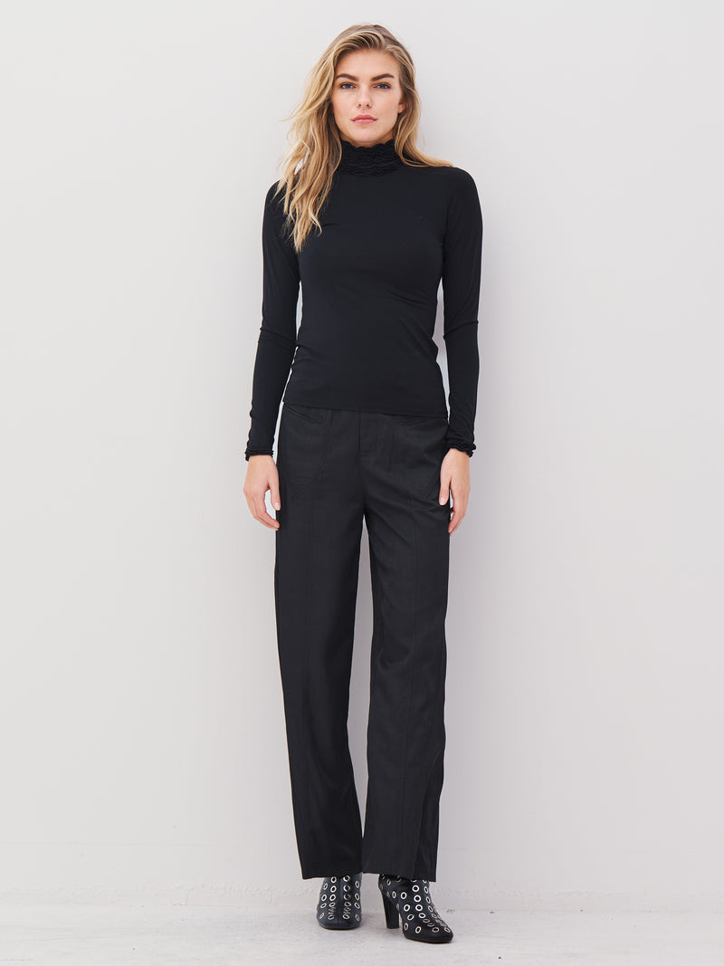 NÜ ADELE turtleneck t-shirt Toppe og t-shirts Sort