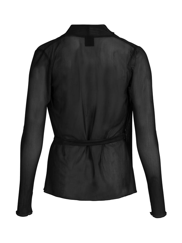 NÜ AGNA RONDA slå-om bluse Bluser 000 Solid black