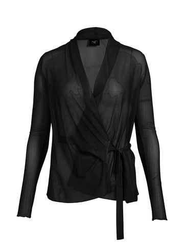 NÜ AGNA RONDA slå-om bluse Bluser 000 Solid black