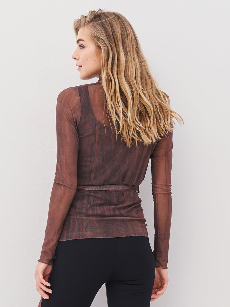 NÜ AGNA RONDA slå-om bluse Bluser 289 Brown Mix