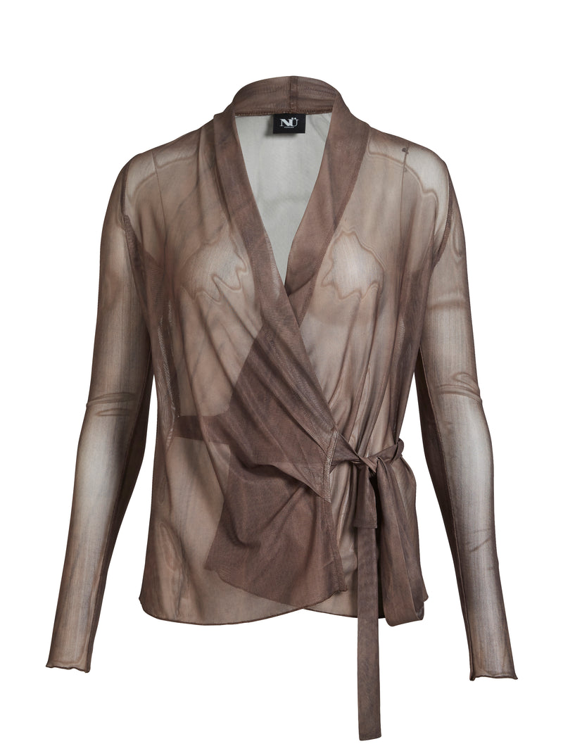 NÜ AGNA RONDA slå-om bluse Bluser 289 Brown Mix