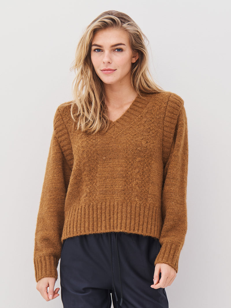 NÜ AGNES strikket bluse Bluser 220 Camel
