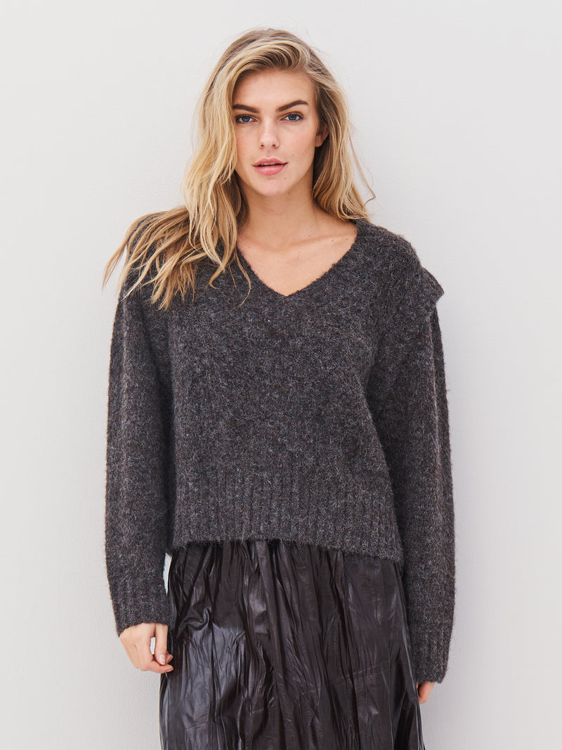 NÜ AGNES strikket bluse Bluser 289 Brown