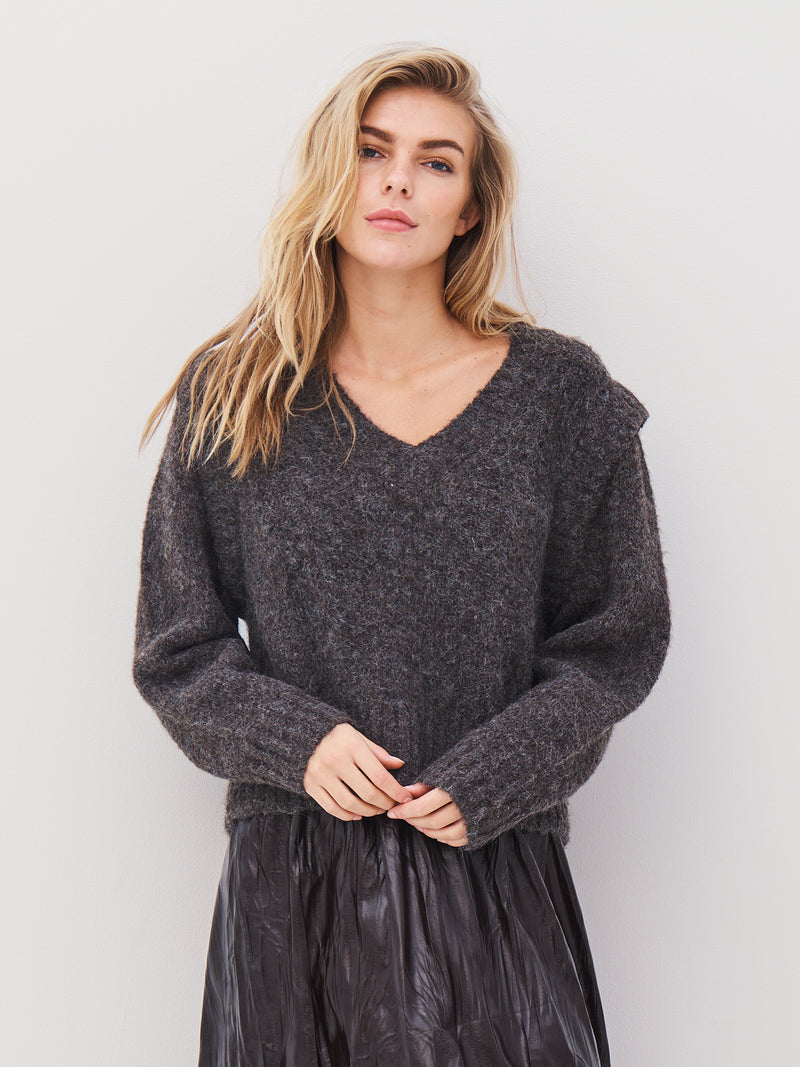 NÜ AGNES strikket bluse Bluser 289 Brown