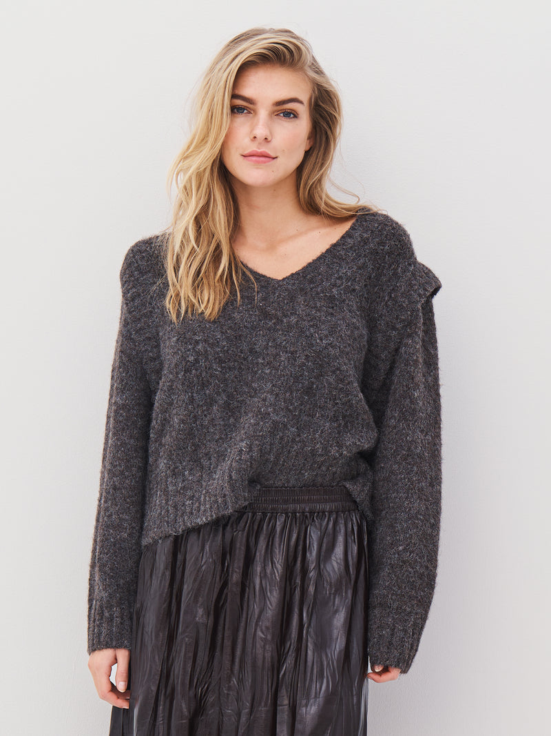 NÜ AGNES strikket bluse Bluser 289 Brown