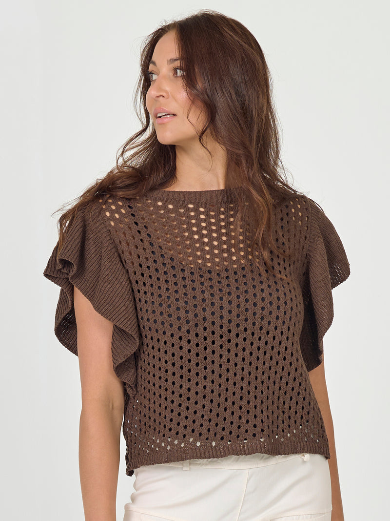 NÜ AIDA strikbluse Bluser 224 Dark Brown