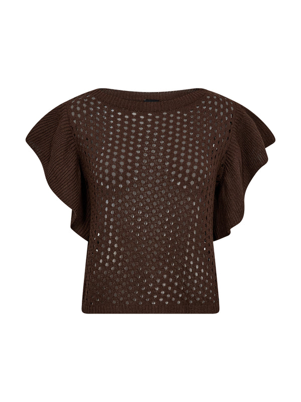 NÜ AIDA strikbluse Bluser 224 Dark Brown