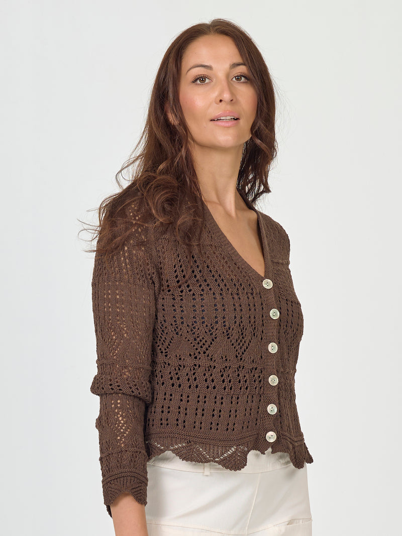 NÜ AIDA strikket cardigan Cardigans 224 Dark Brown