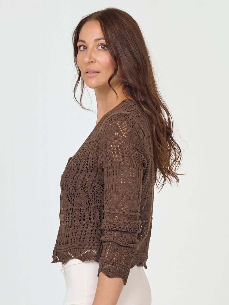 NÜ AIDA strikket cardigan Cardigans 224 Dark Brown