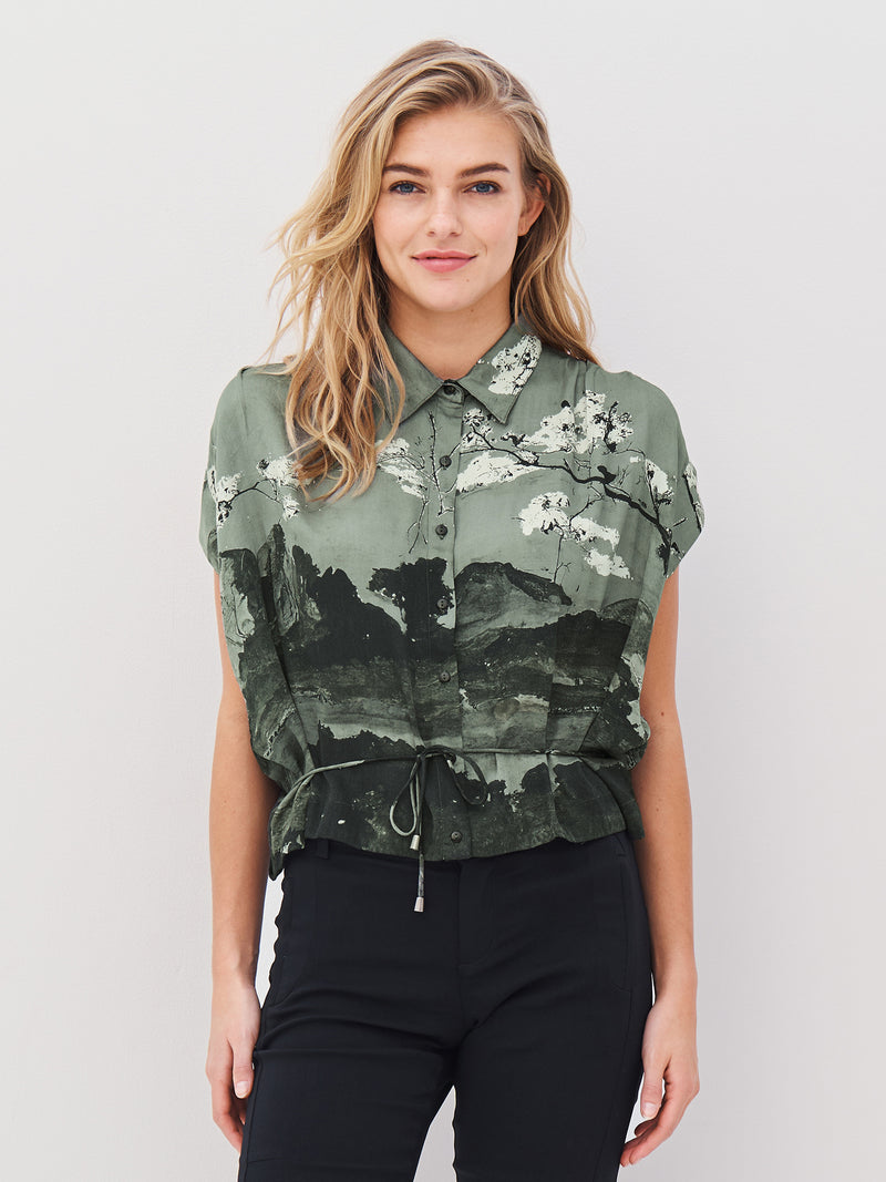 NÜ ALLI s/s skjorte Skjorter 393 Army Mix
