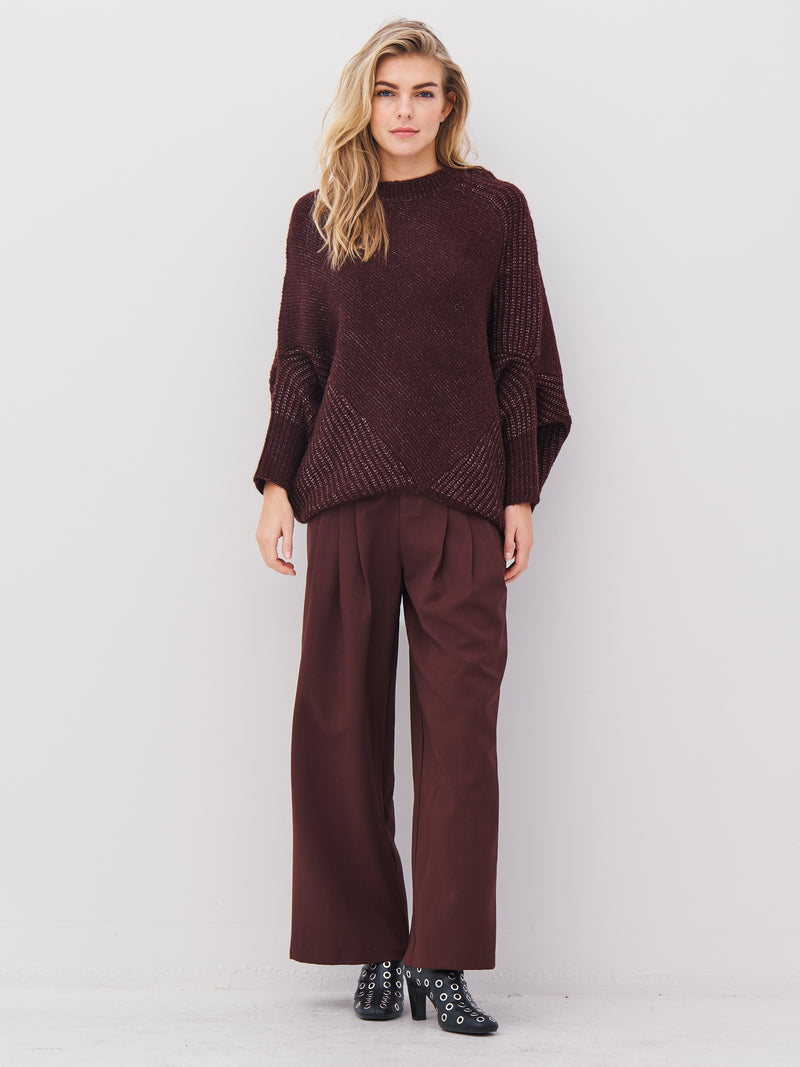 NÜ AMIA strik poncho Ponchos 789 Grape Mix