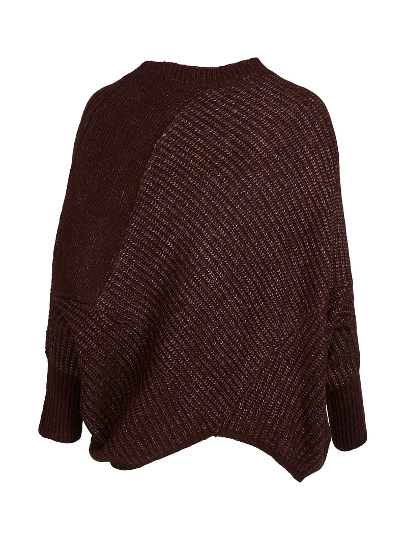 NÜ AMIA strik poncho Ponchos 789 Grape Mix