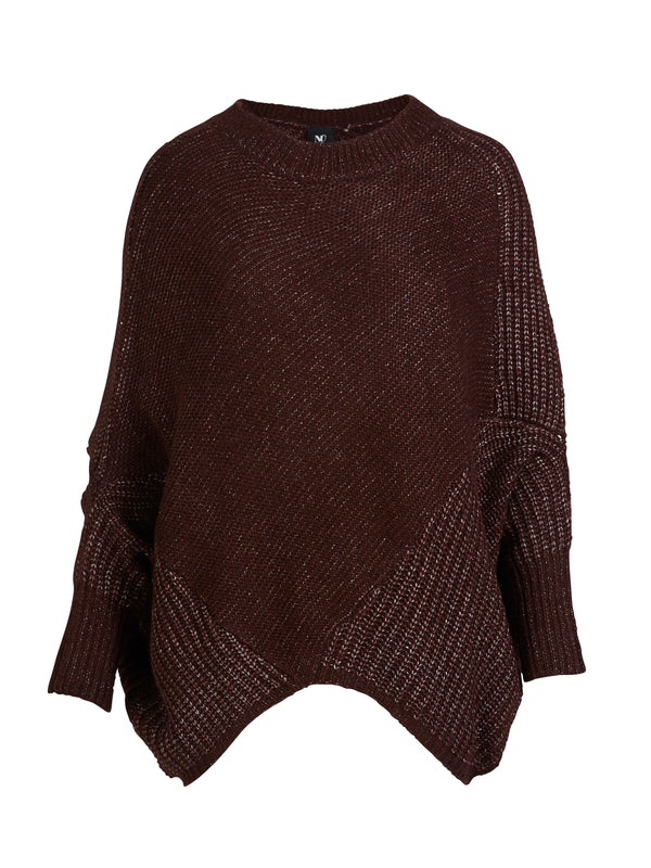 NÜ AMIA strik poncho Ponchos 789 Grape Mix