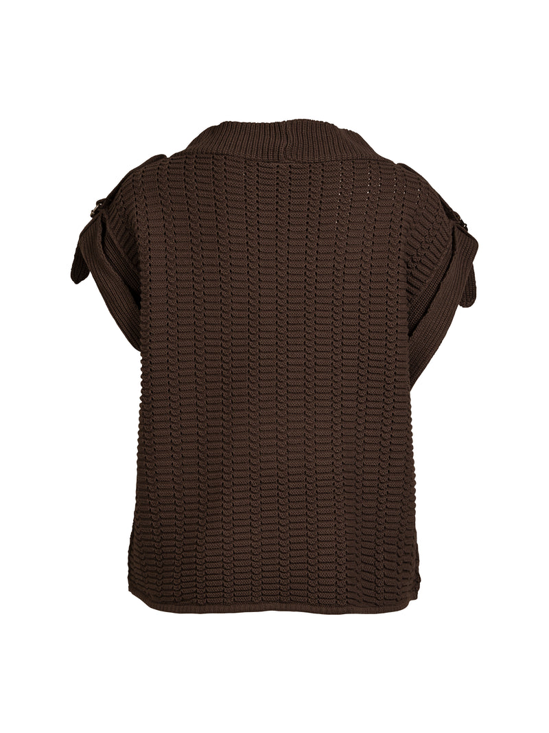 NÜ ANJA strikbluse Bluser 289 Brown Mix