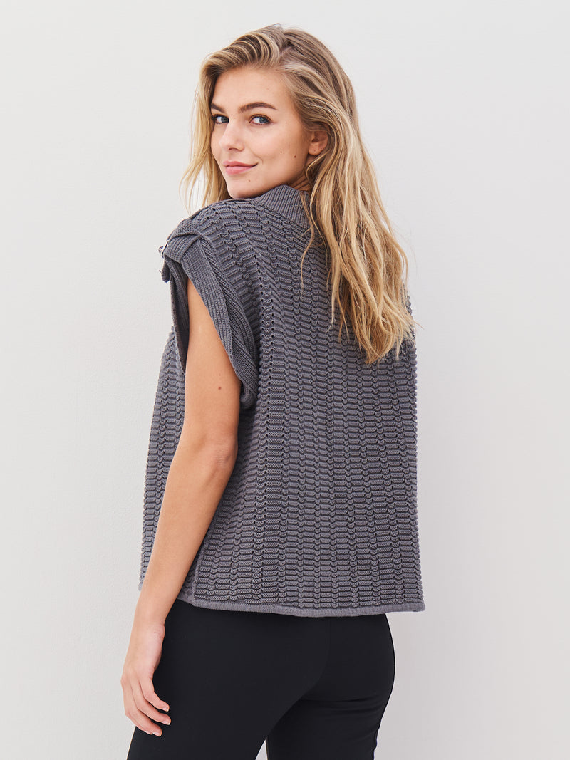 NÜ ANJA strikbluse Bluser 901 Grey mix