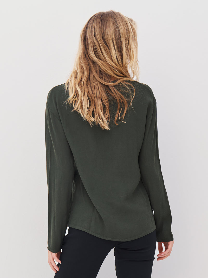 NÜ ANNI V-hals bluse Bluser 385 Dark Green