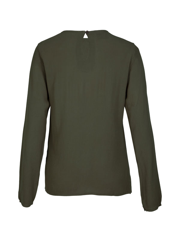 NÜ ANNI draperet bluse Bluser 385 Dark Green