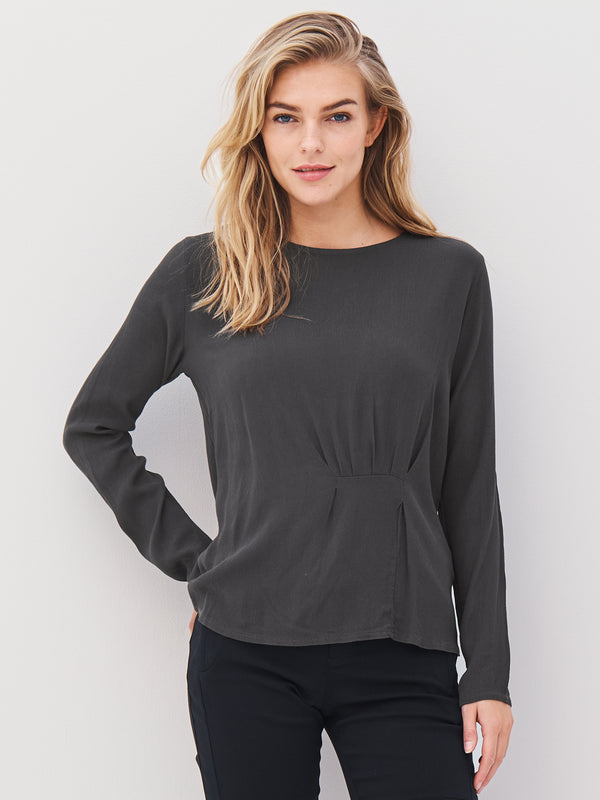 NÜ ANNI draperet bluse Bluser 385 Dark Green