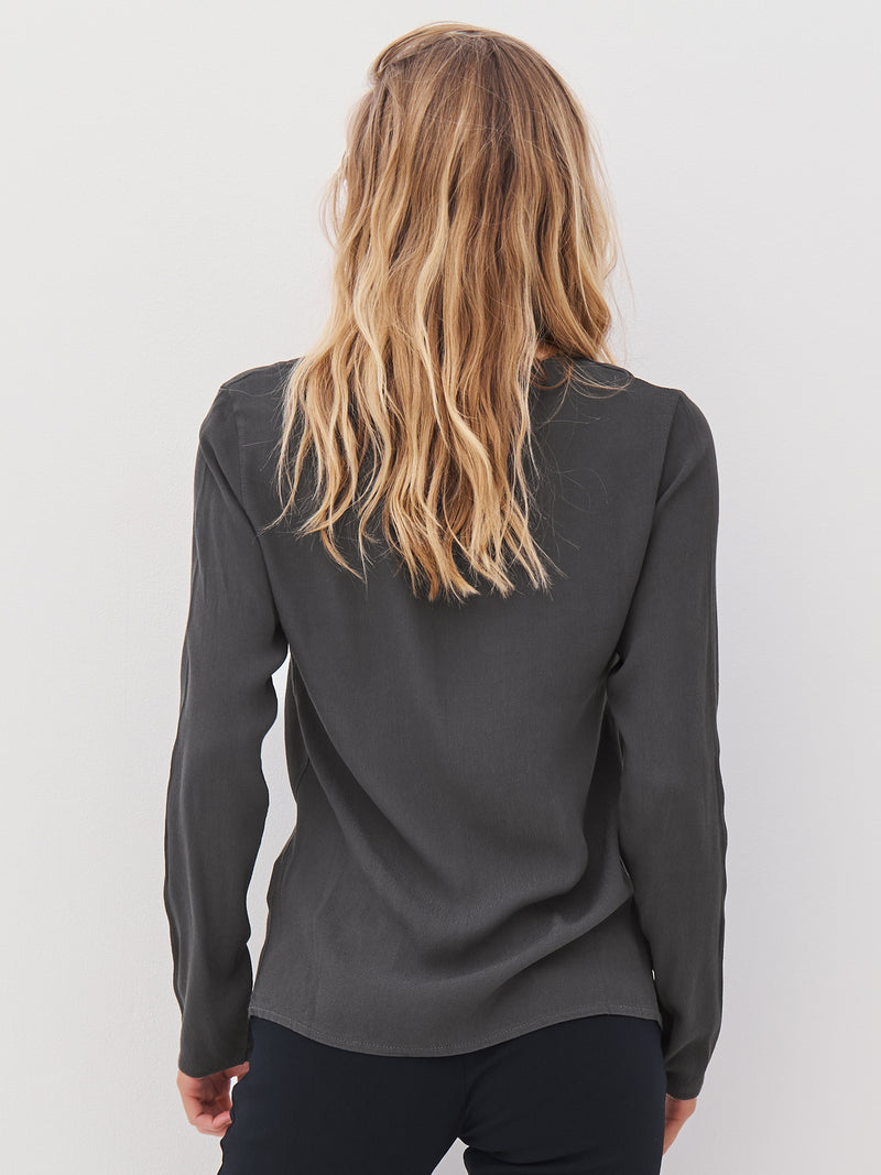 NÜ ANNI draperet bluse Bluser 385 Dark Green