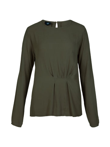 NÜ ANNI draperet bluse Bluser 385 Dark Green