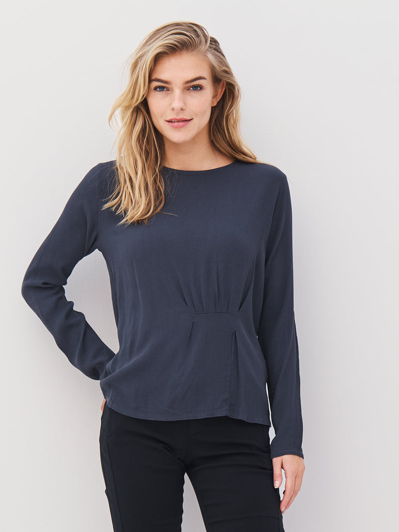 NÜ ANNI draperet bluse Bluser 901 Grey