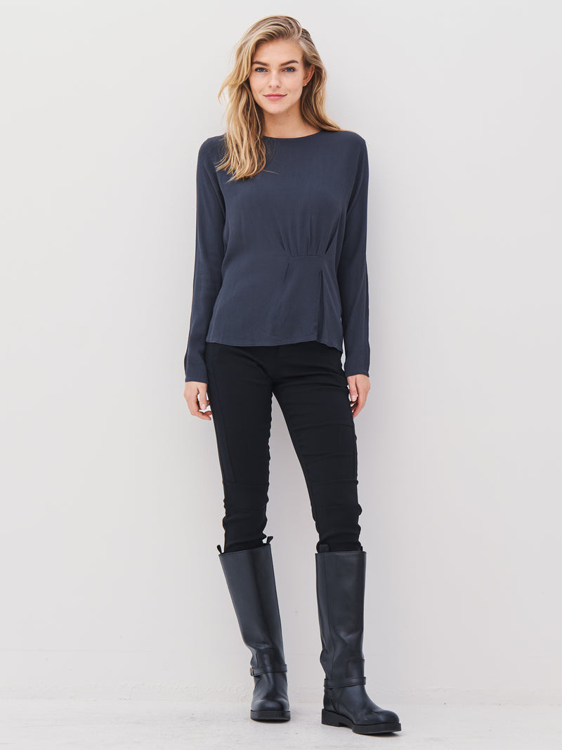 NÜ ANNI draperet bluse Bluser 901 Grey
