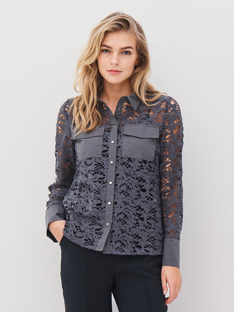 NÜ ANN skjorte Skjorter 901 Grey mix