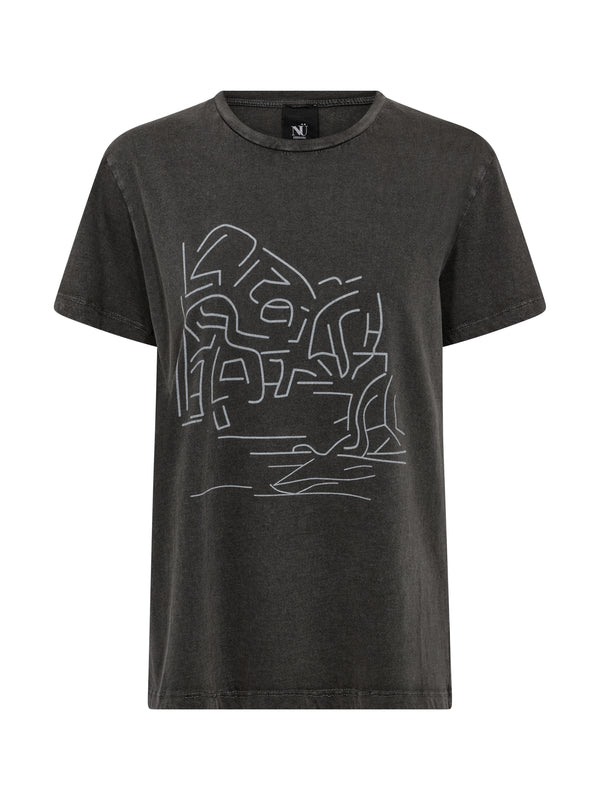 NÜ AYZA t-shirt farvet Toppe og t-shirts Sort mix