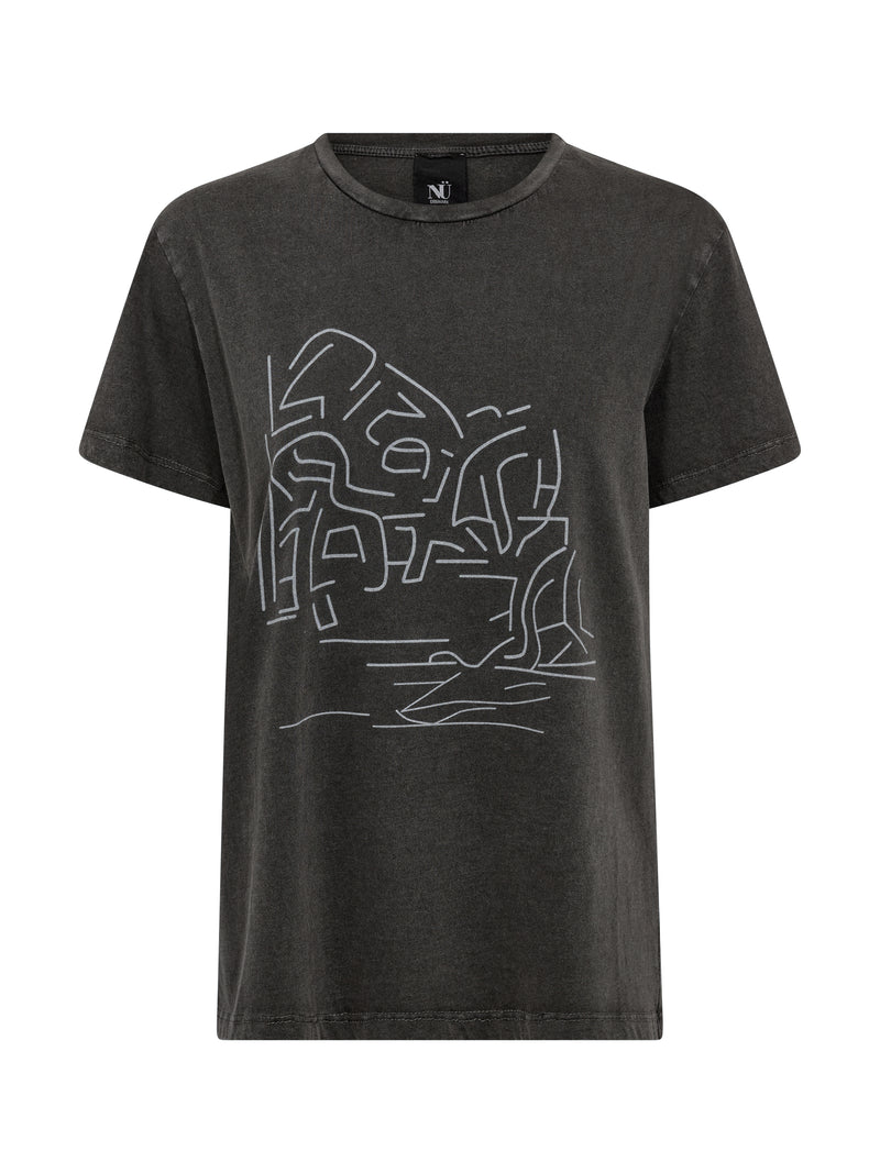 NÜ AYZA t-shirt farvet Toppe og t-shirts Sort mix