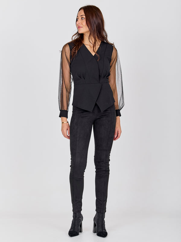 NÜ BAO Bluse Bluser Sort