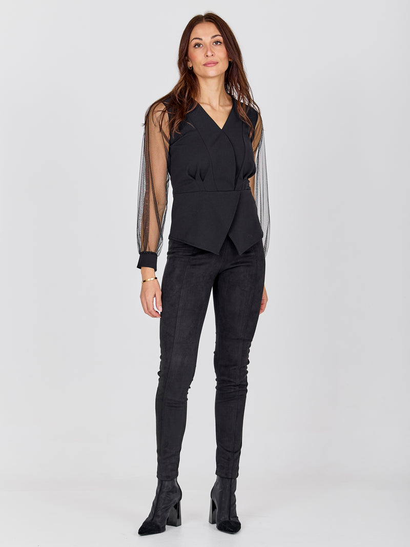 NÜ BAO Bluse Bluser Sort