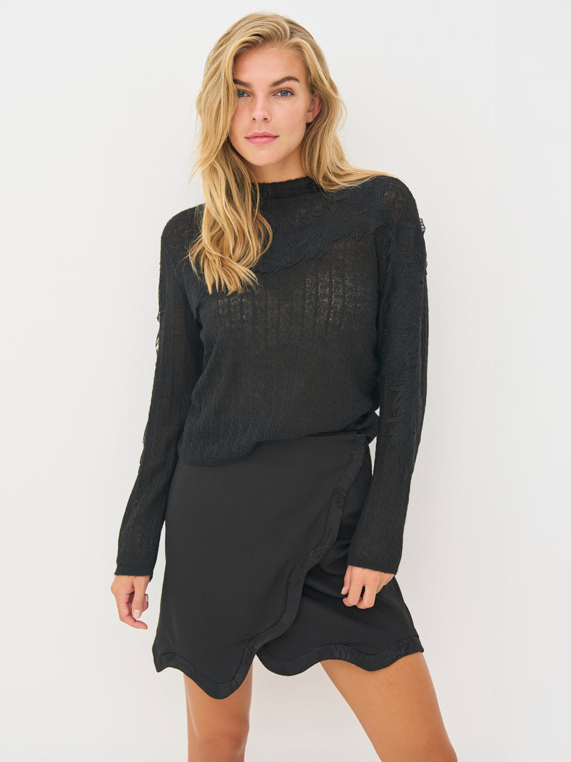 NÜ BARIA strikket bluse Strik Sort