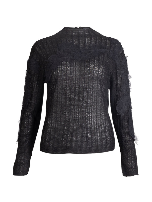 NÜ BARIA strikket bluse Strik Sort