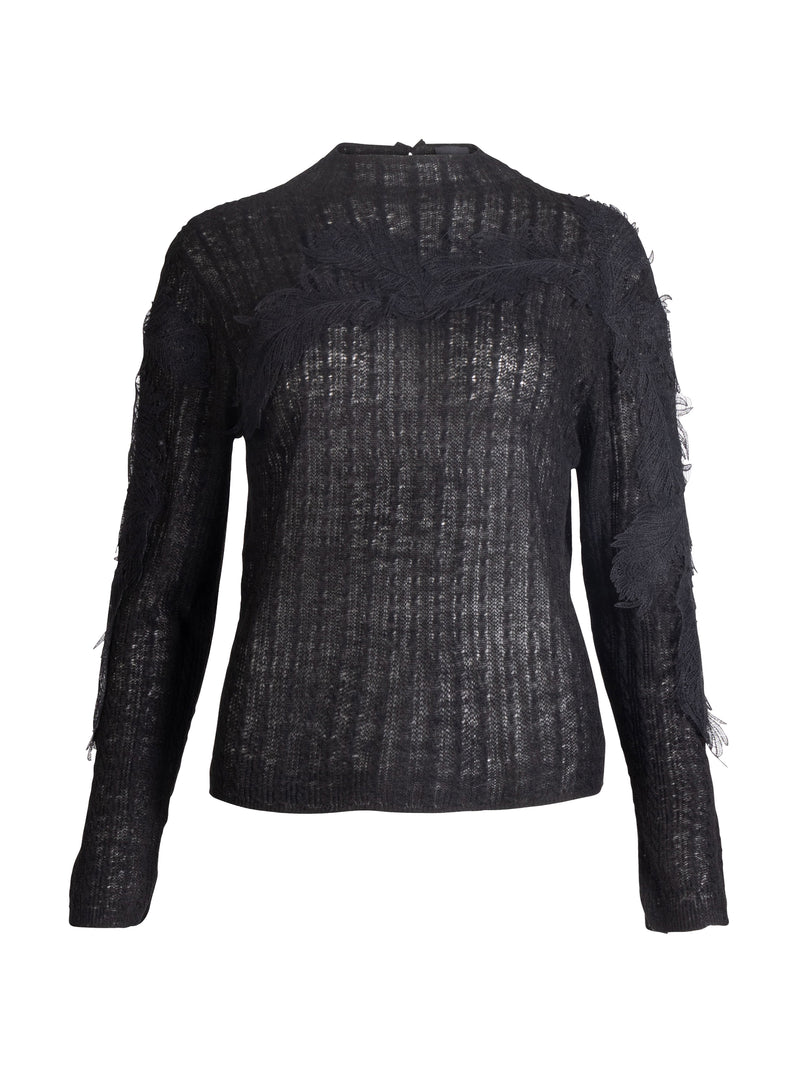 NÜ BARIA strikket bluse Strik Sort