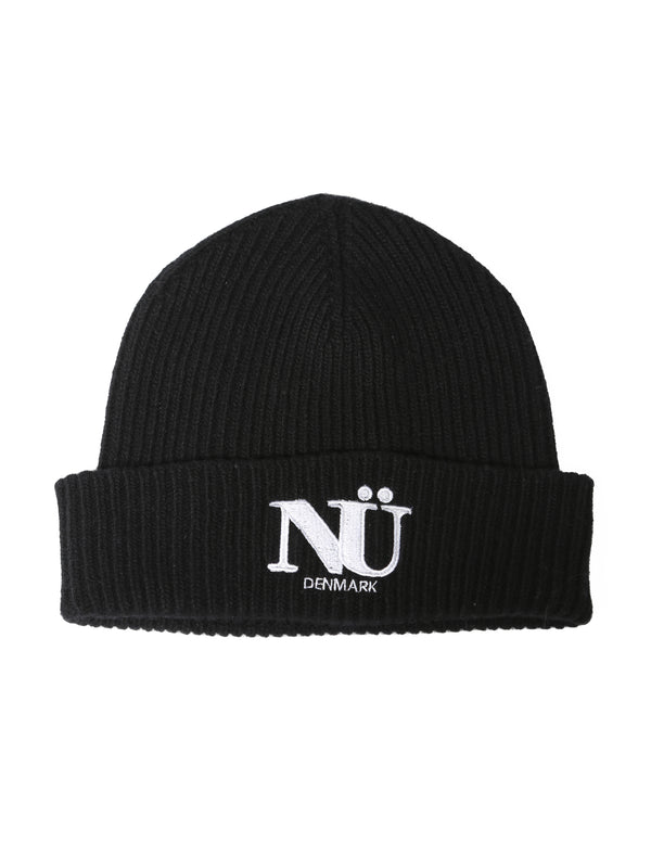 NÜ BEANIE hue Hatte 002 Black with white