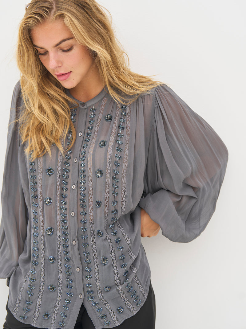 NÜ BEA skjorte Skjorter 989 iron grey