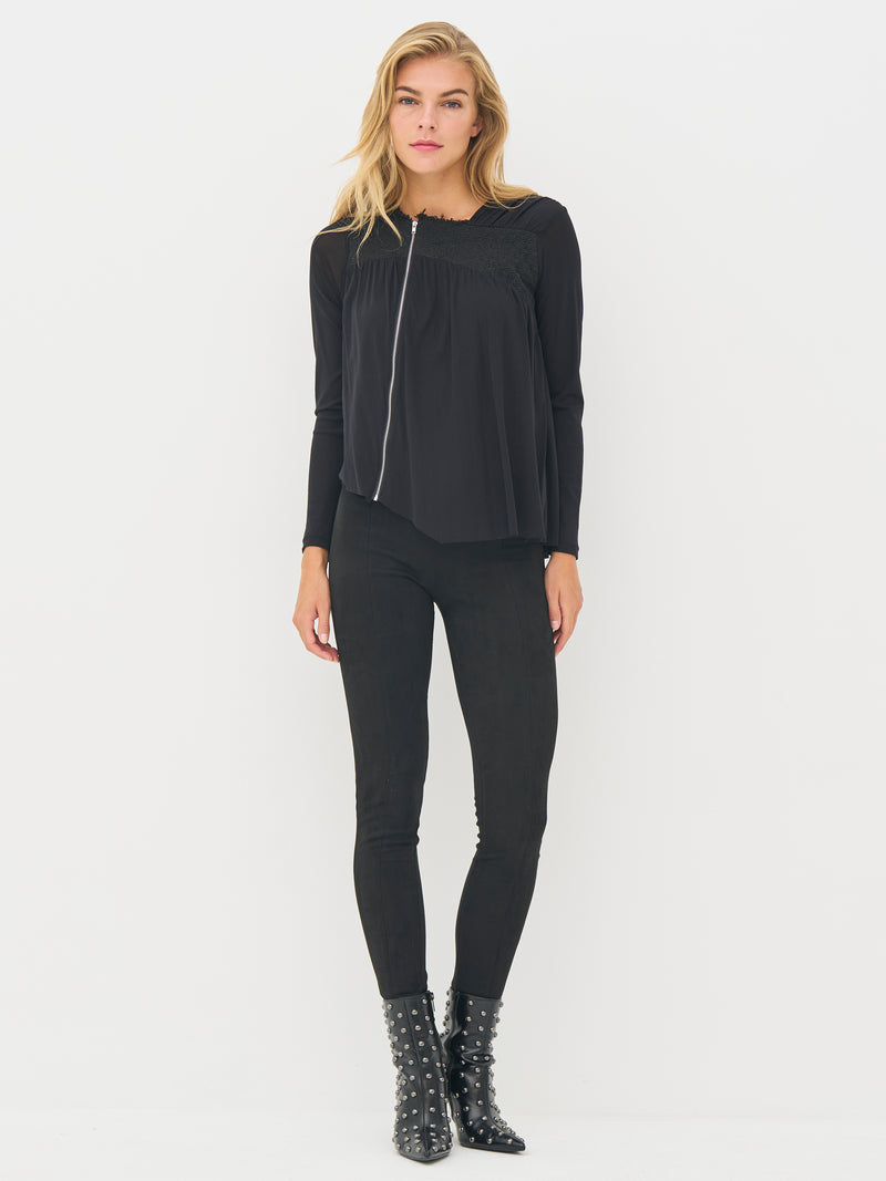 NÜ BETH lynlås bluse Bluser Sort
