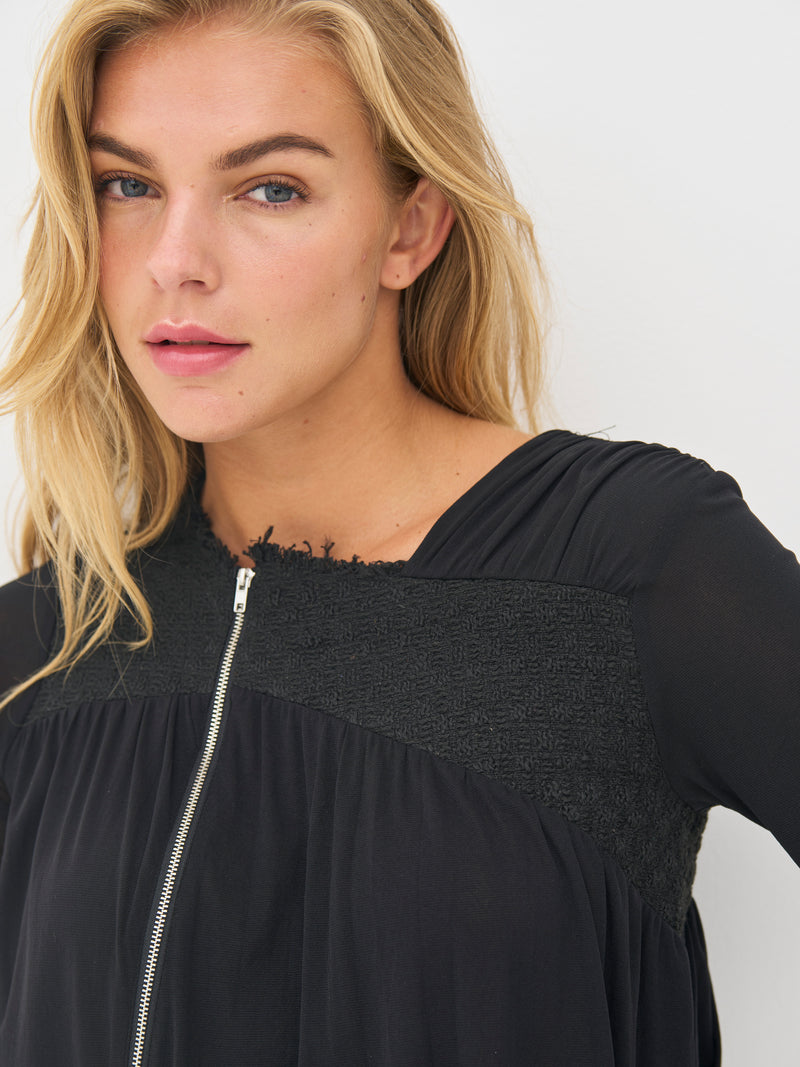 NÜ BETH lynlås bluse Bluser Sort