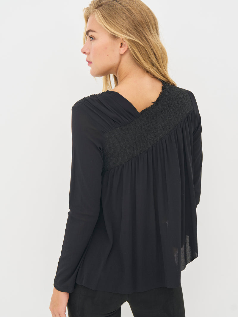 NÜ BETH lynlås bluse Bluser Sort